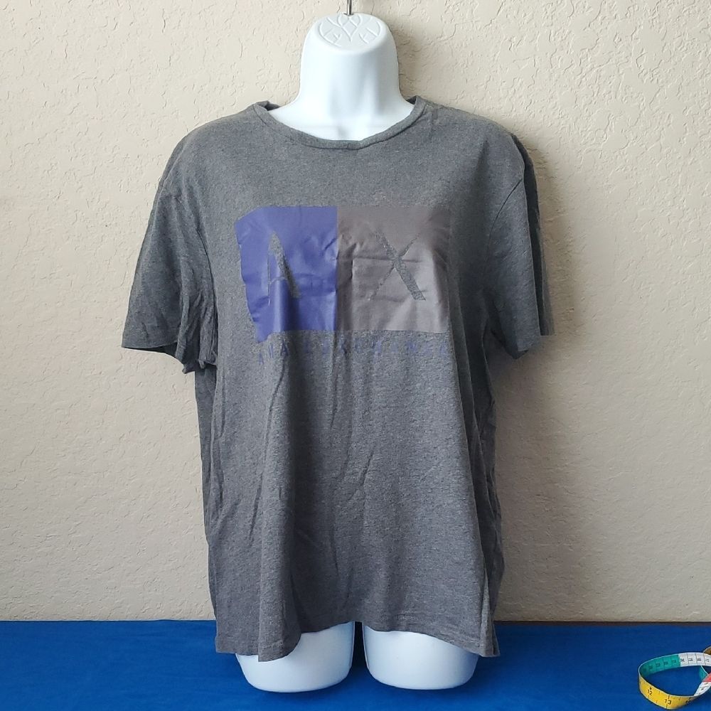 Armani Exchange AX Gray Graphic Logo T-Shirt Size XL Unisex Streetwear